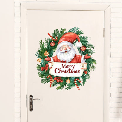 Christmas Santa & Wreath Wall Stickers