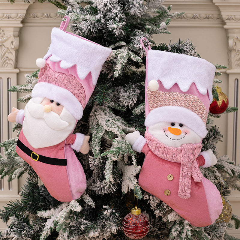 Nordic Pink Santa Christmas Socks