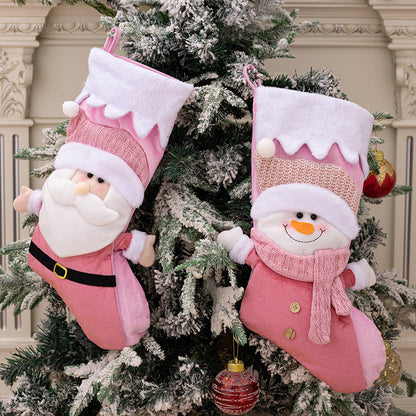 Nordic Pink Santa Christmas Socks