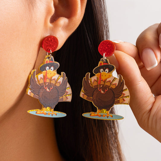 Thanksgiving Turkey Acrylic Earrings