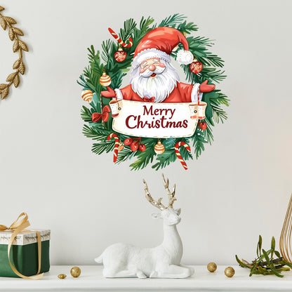 Christmas Santa & Wreath Wall Stickers