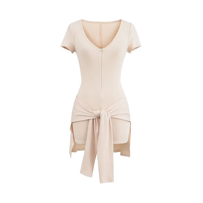Deep V-Neck Fitness Jumpsuit
