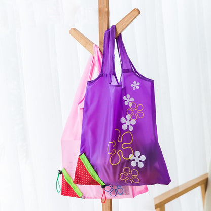 Foldable Reusable Shopping Bag – Eco-Friendly Strawberry Tote