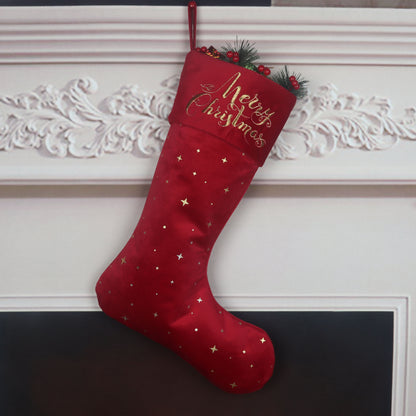Gold Embroidered Christmas Stockings