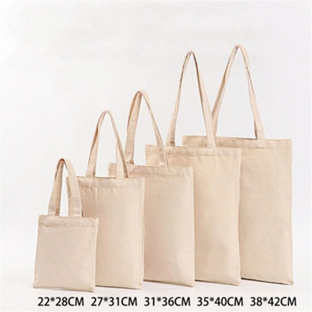 Reusable Canvas Tote Shopping Bag – Eco-Friendly, Foldable & Multi-Size