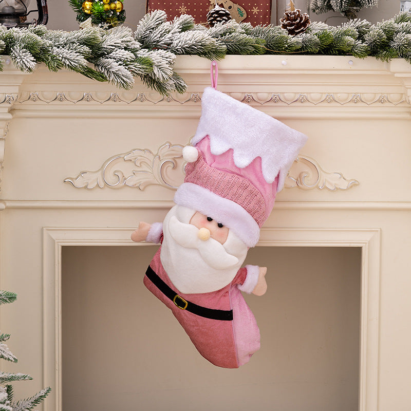 Nordic Pink Santa Christmas Socks