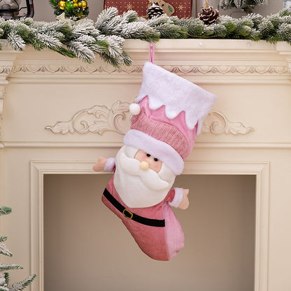 Nordic Pink Santa Christmas Socks