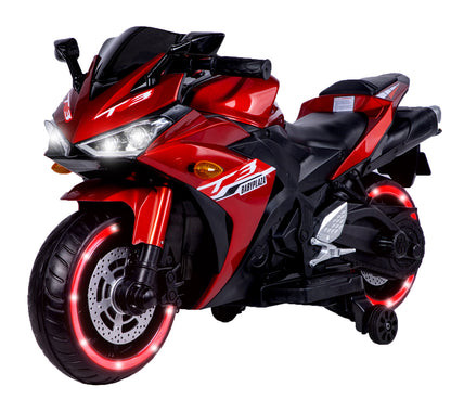 12V Kids Ride-On Motorcycle with Training Wheels