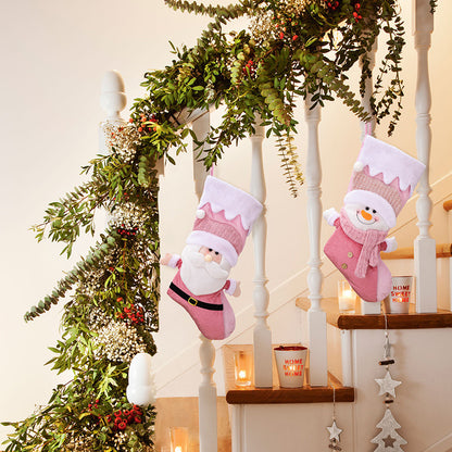 Nordic Pink Santa Christmas Socks