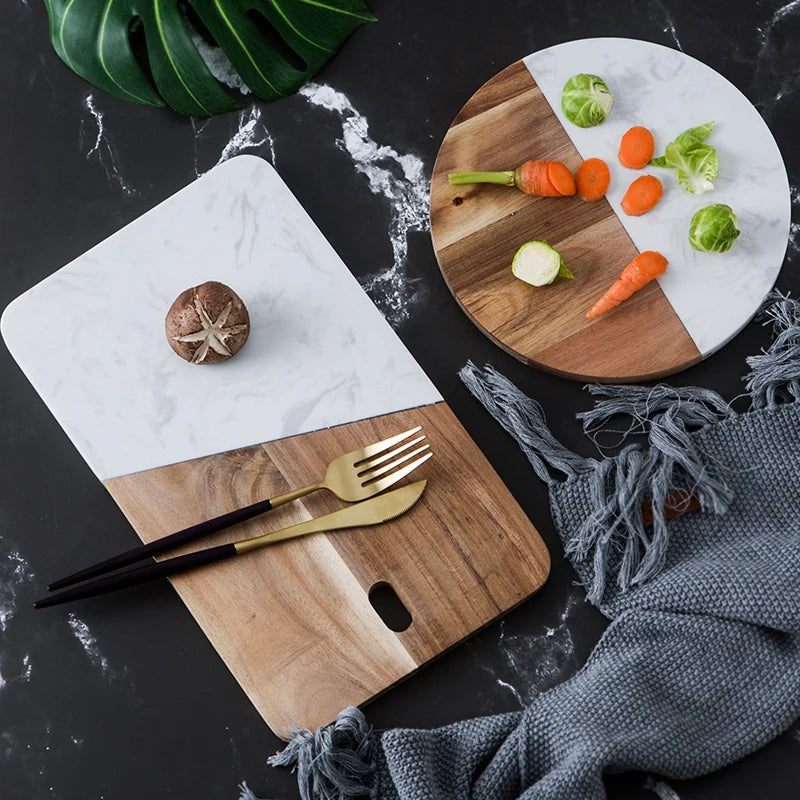 Marble Stone Board – Cheese, Bread & Sushi Serving Plate