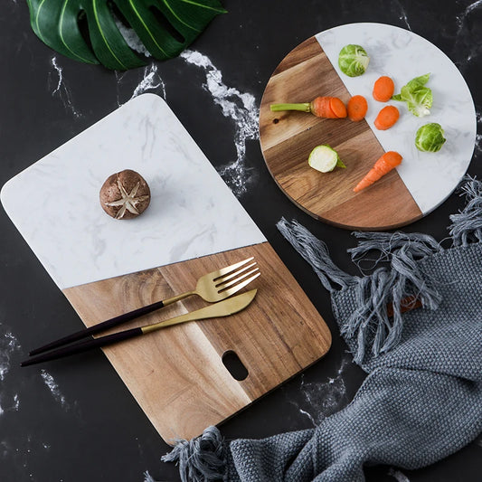 Marble Stone Board – Cheese, Bread & Sushi Serving Plate