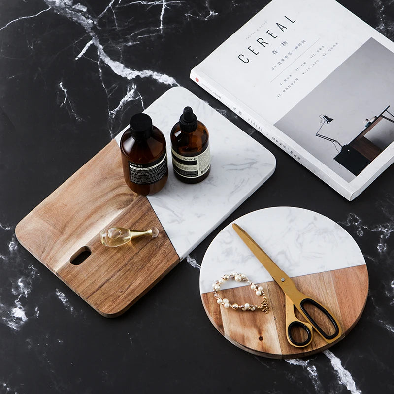 Marble Stone Board – Cheese, Bread & Sushi Serving Plate
