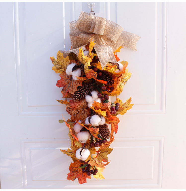 Autumn Pumpkin Leaf Garland Decor